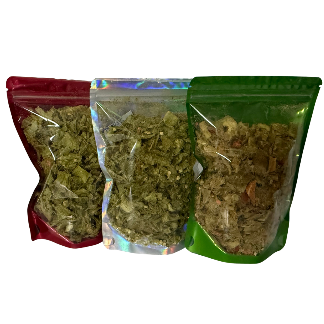 Freeze dried Green Chili in 3 bags in Extra Hot, Hot, and Mild