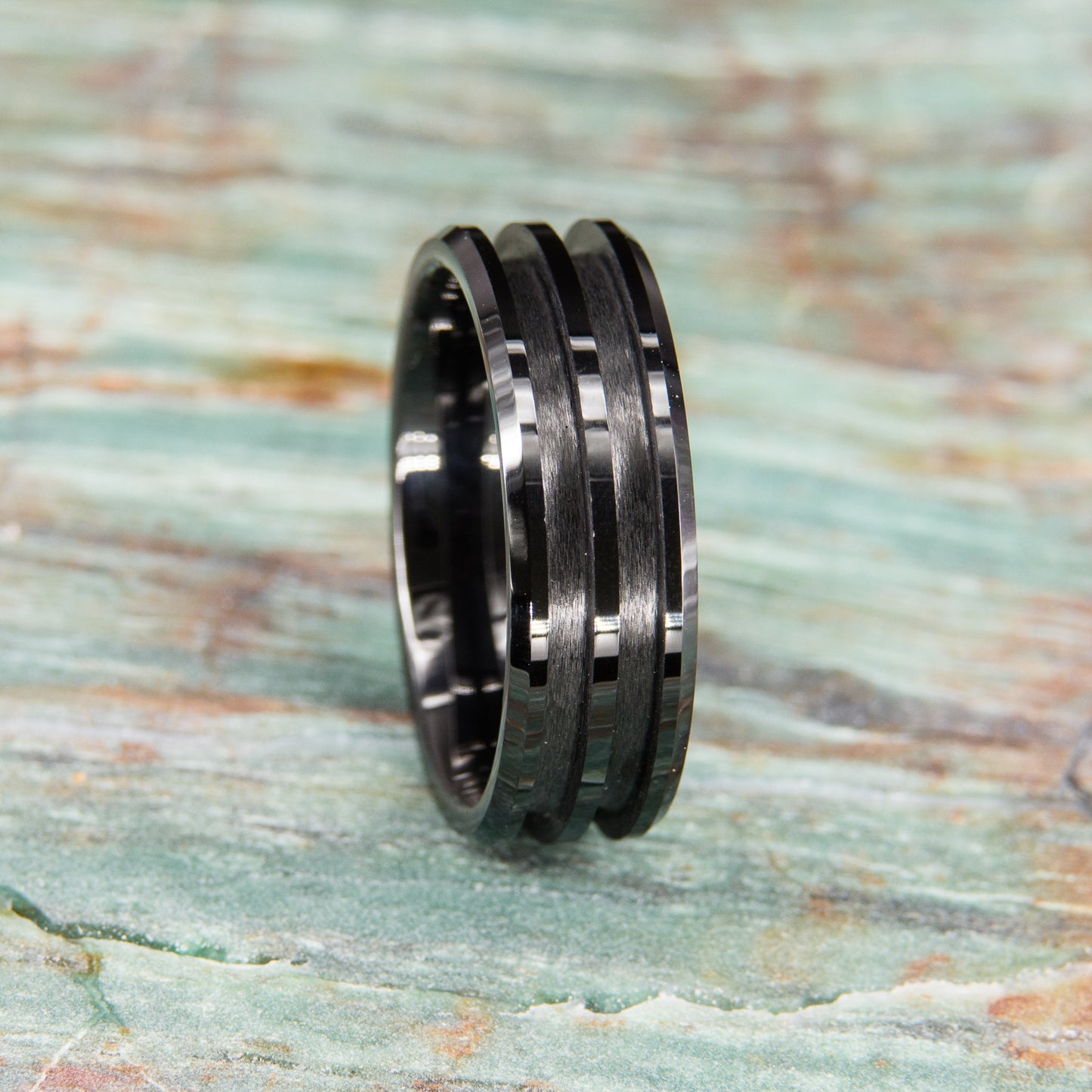 Black Ceramic Double Groove Ring Core