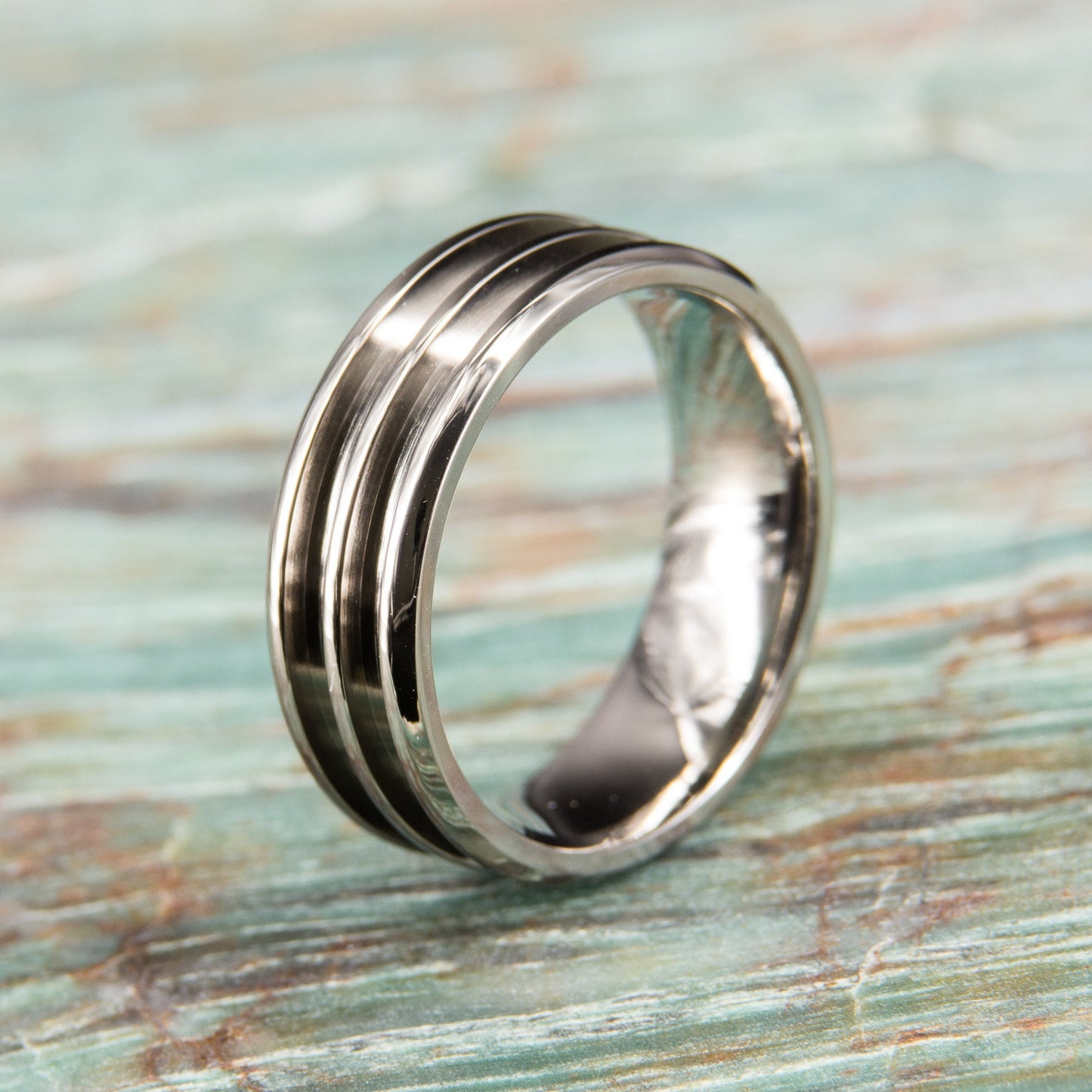 Titanium Double Groove Ring Core - 8mm wide