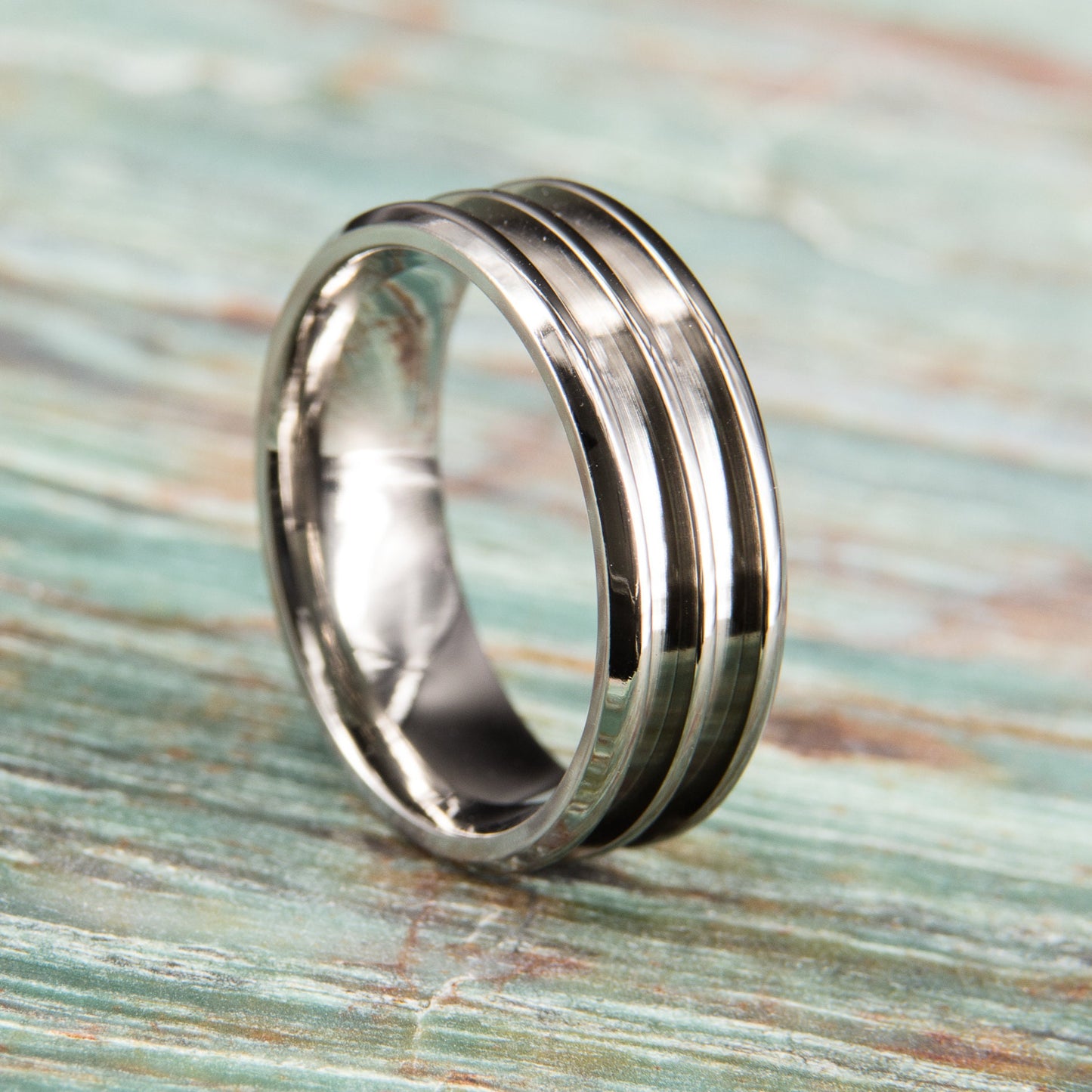 Titanium Double Groove Ring Core - 8mm wide