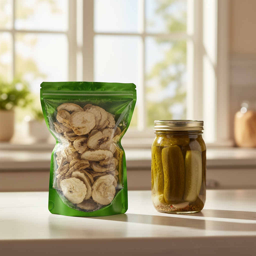 Freeze Dried Dill Pickles in a bag