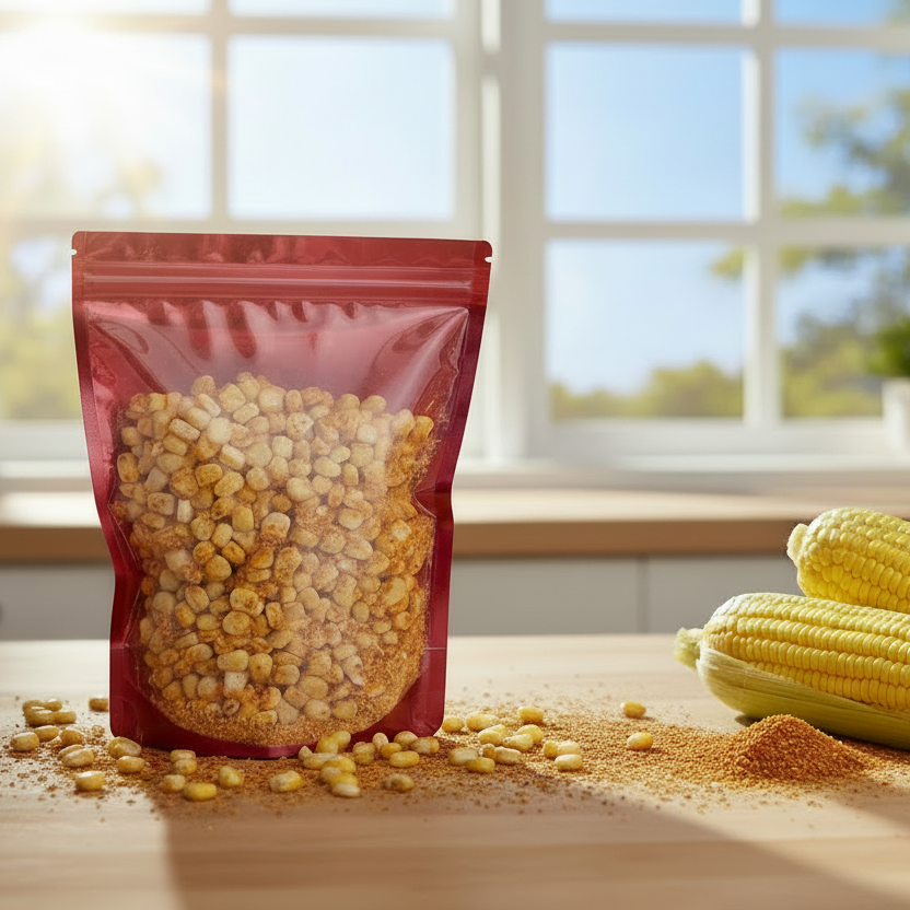 bag full of freeze dried Mexican street corn
