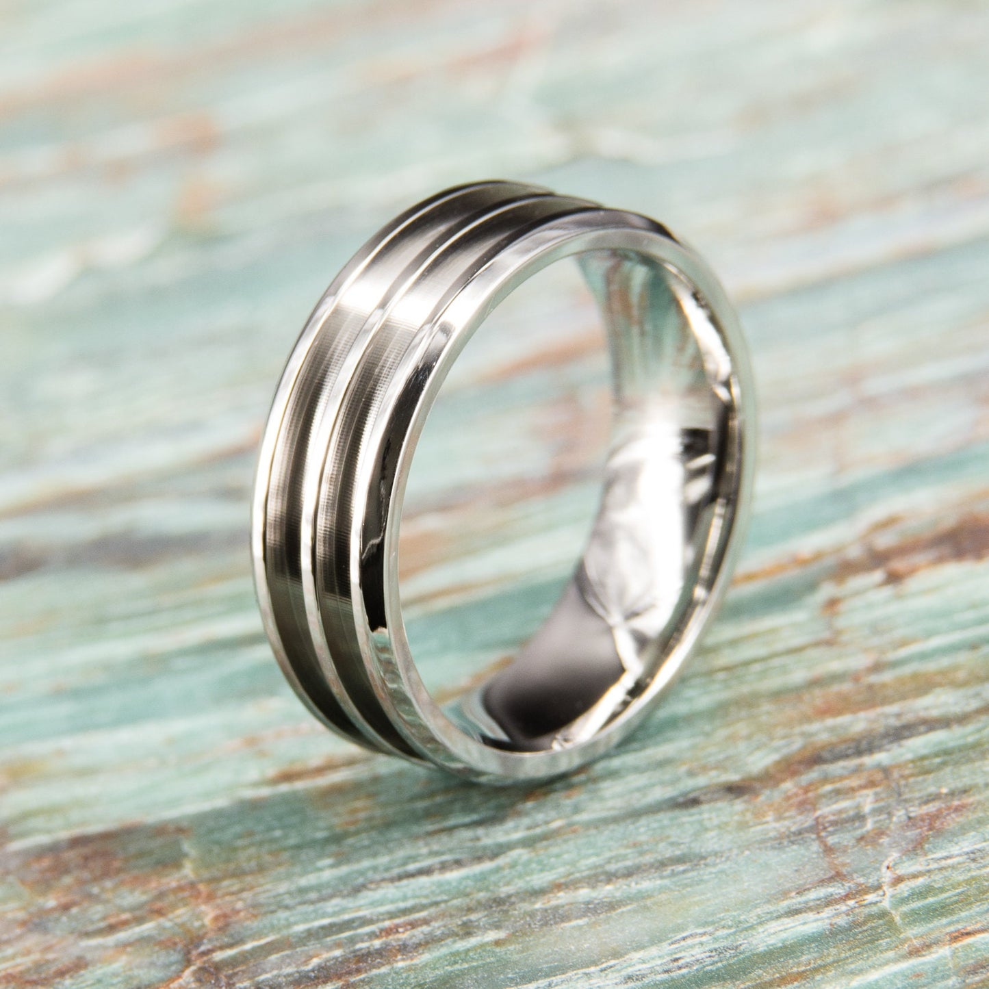 Stainless Steel Double Groove Ring Core - 8mm wide