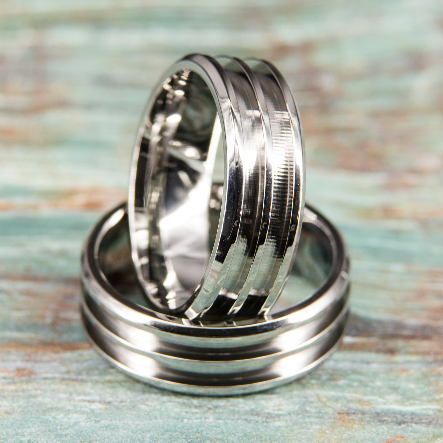 Stainless Steel Double Groove Ring Core - 8mm wide