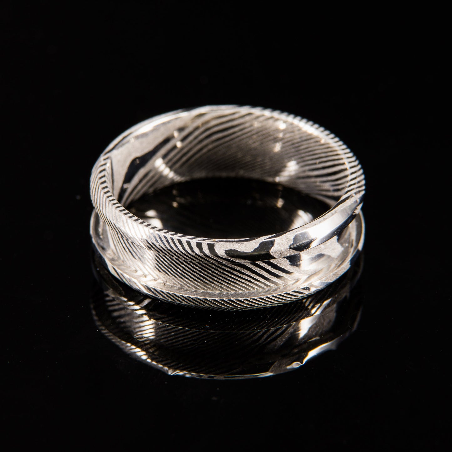 Damascus Steel Ring Core - 8mm wide