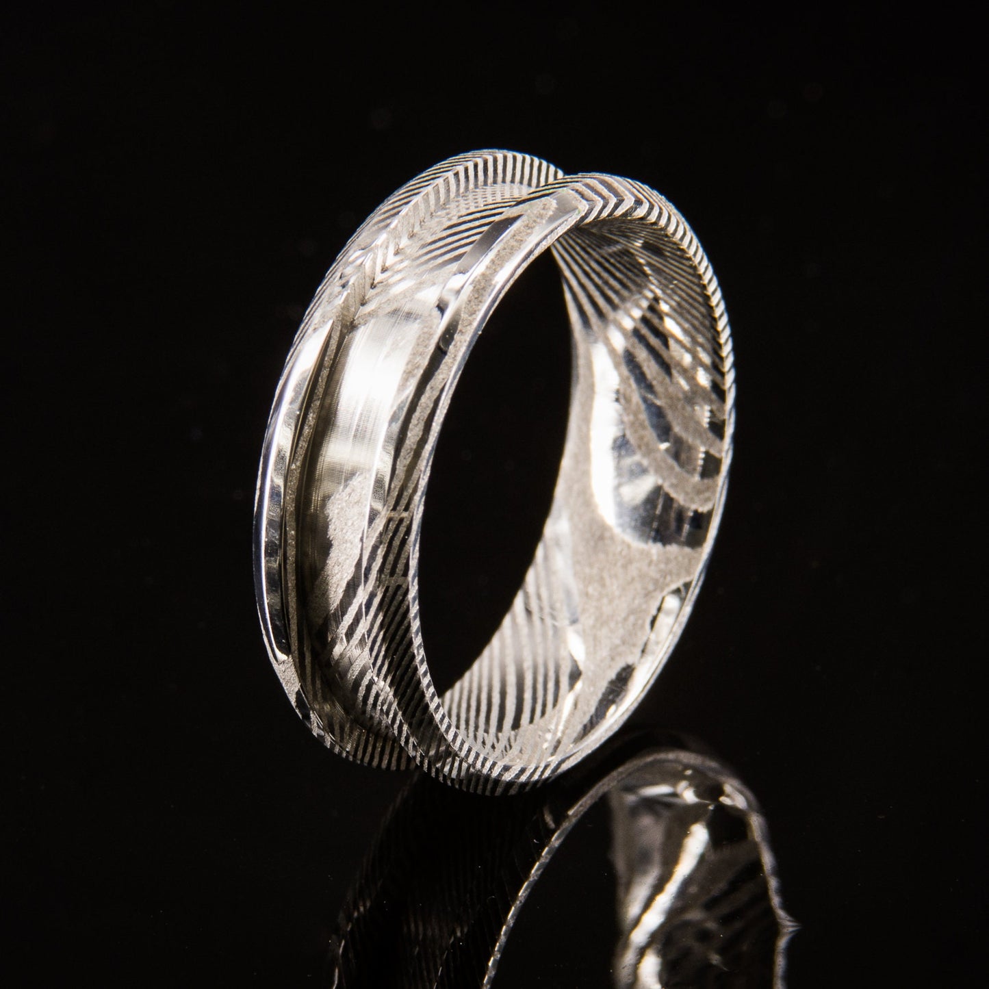 Damascus Steel Ring Core - 8mm wide