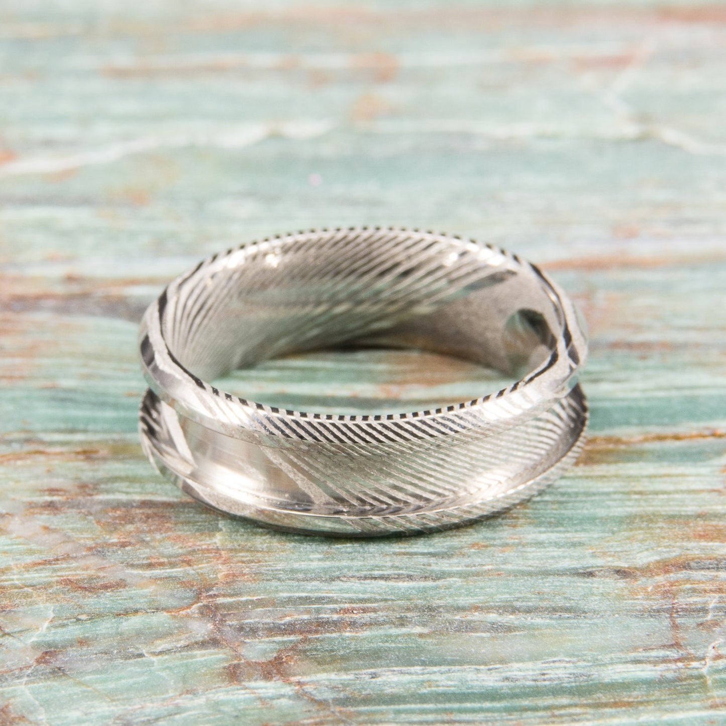 Damascus Steel Ring Core - 8mm wide