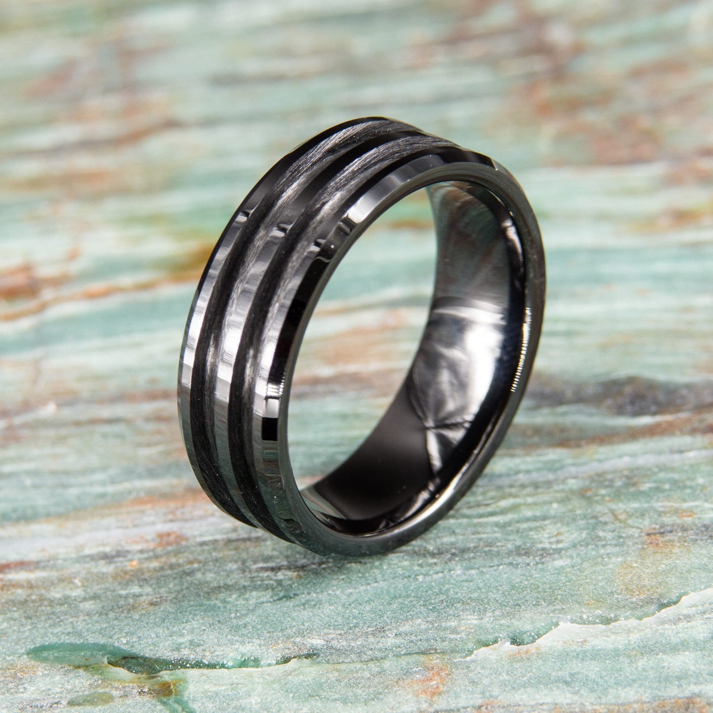 Black Ceramic Double Groove Ring Core