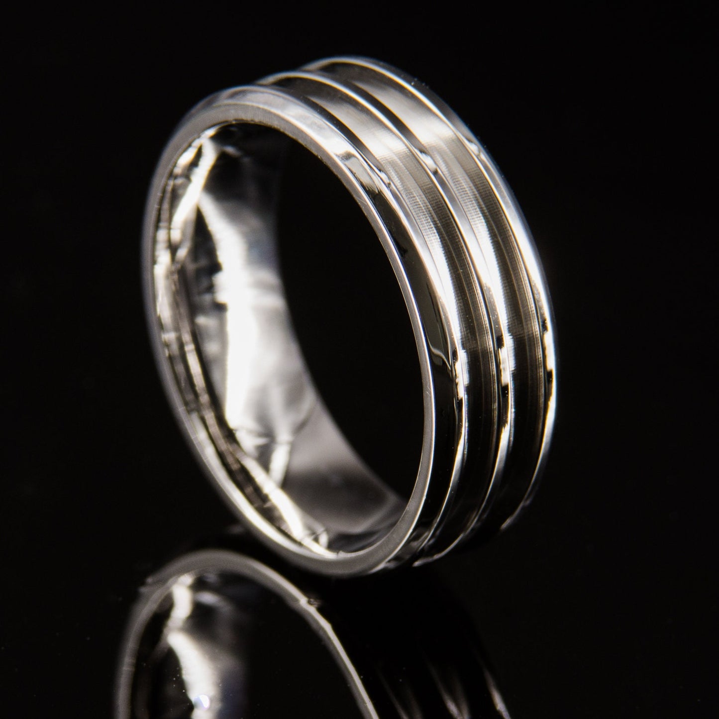 Stainless Steel Double Groove Ring Core - 8mm wide