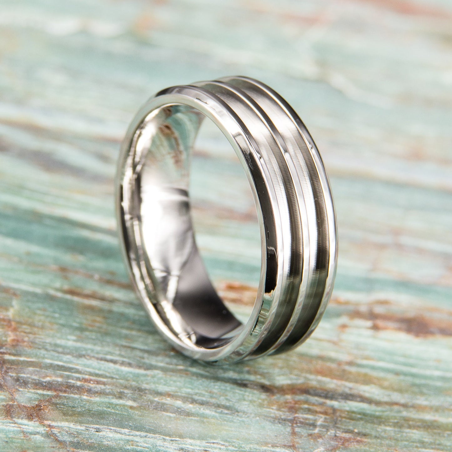 Stainless Steel Double Groove Ring Core - 8mm wide