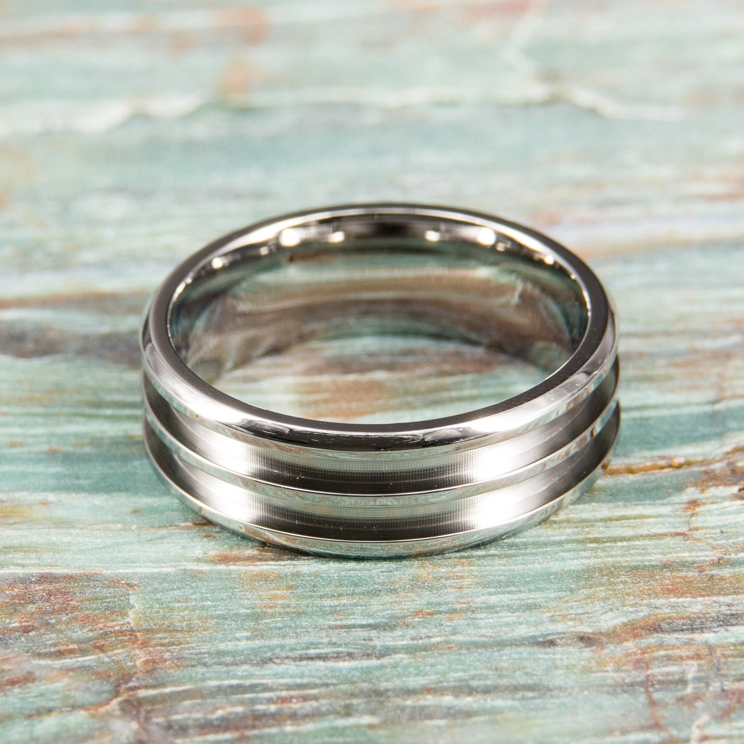 Stainless Steel Double Groove Ring Core - 8mm wide