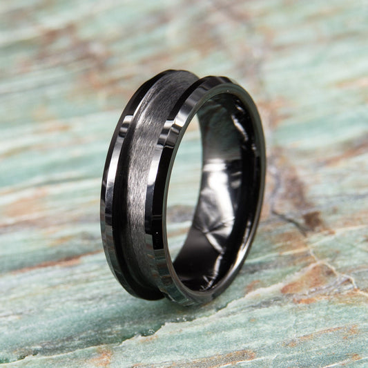 Black Ceramic Ring Core - 8mm wide