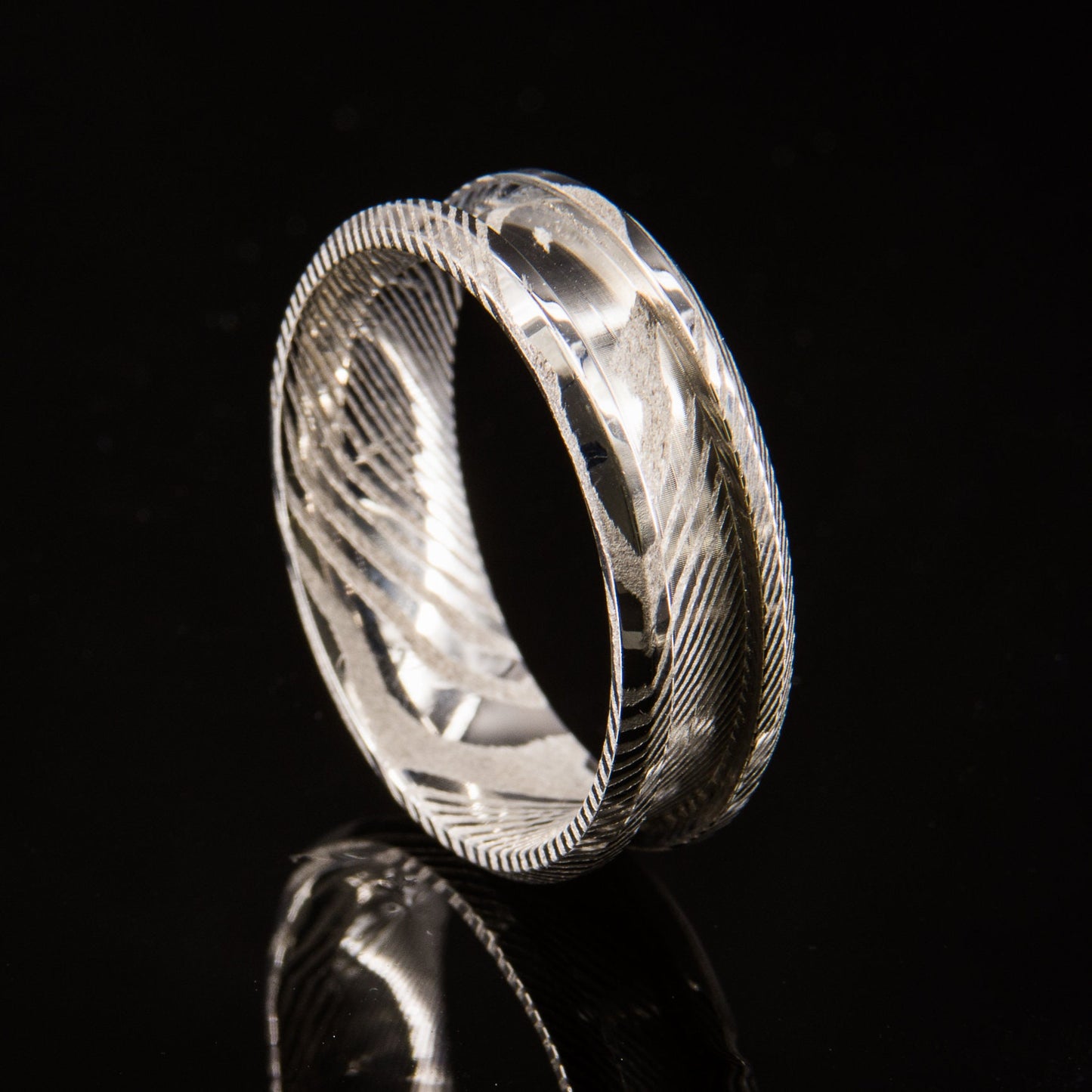 Damascus Steel Ring Core - 8mm wide