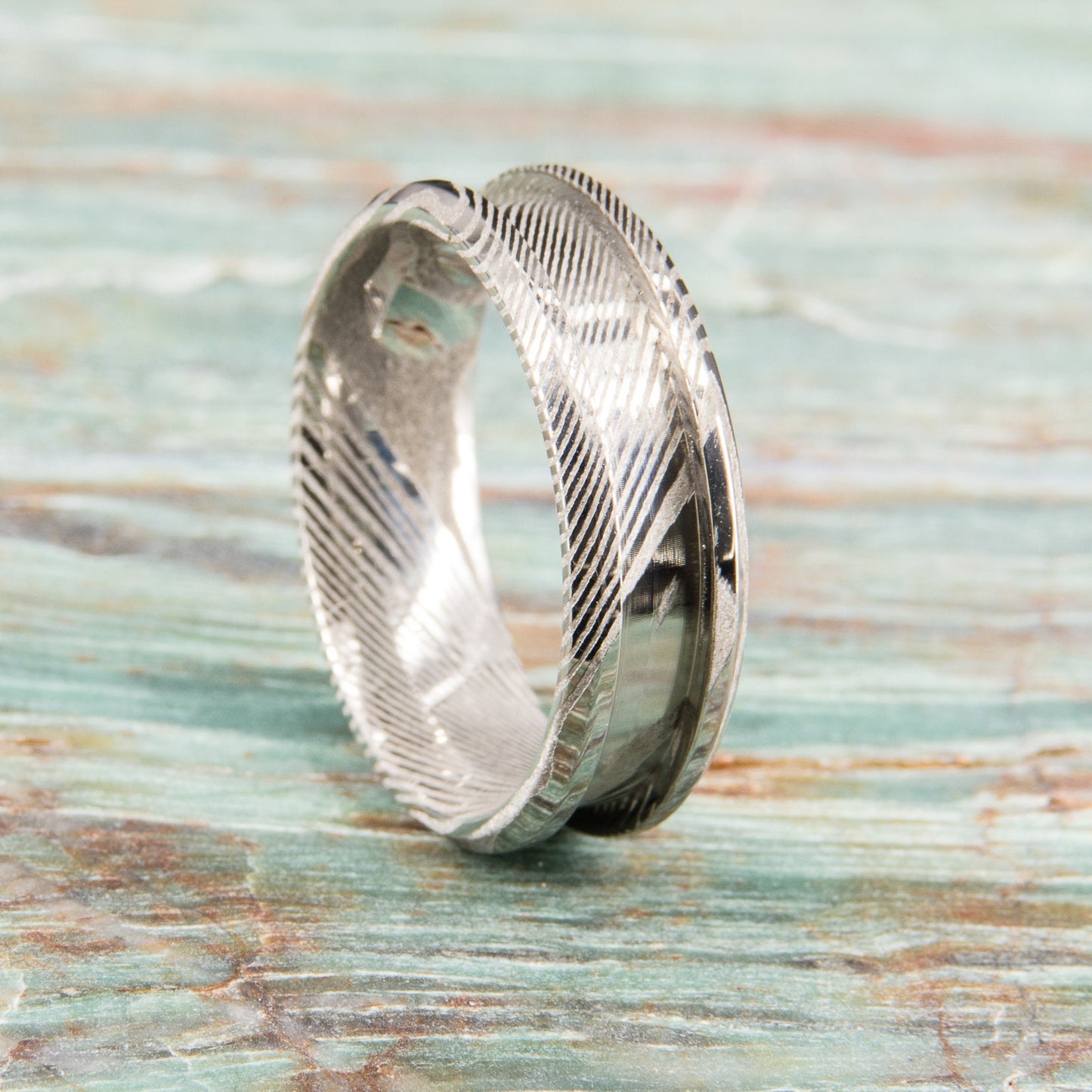 Damascus Steel Ring Core - 8mm wide